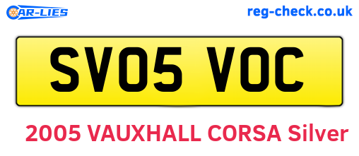 SV05VOC are the vehicle registration plates.