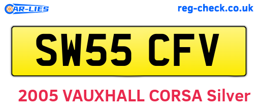 SW55CFV are the vehicle registration plates.