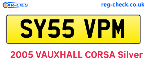 SY55VPM are the vehicle registration plates.