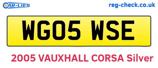 WG05WSE are the vehicle registration plates.