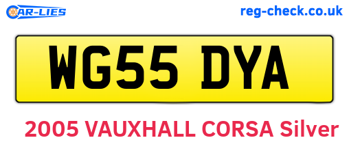 WG55DYA are the vehicle registration plates.