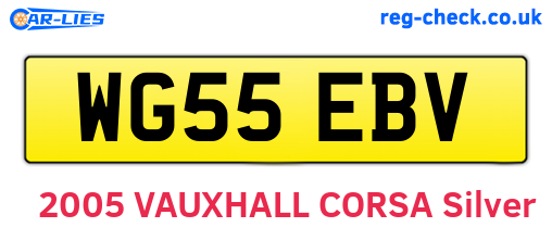 WG55EBV are the vehicle registration plates.