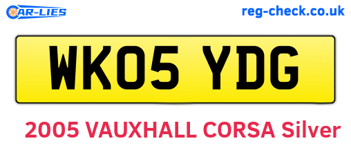 WK05YDG are the vehicle registration plates.