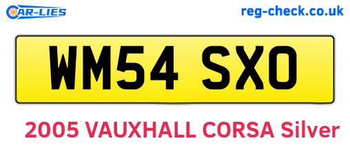 WM54SXO are the vehicle registration plates.