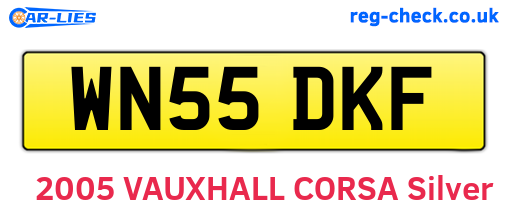 WN55DKF are the vehicle registration plates.