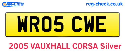 WR05CWE are the vehicle registration plates.