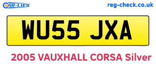 WU55JXA are the vehicle registration plates.