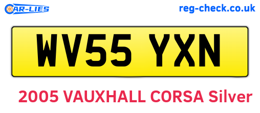 WV55YXN are the vehicle registration plates.
