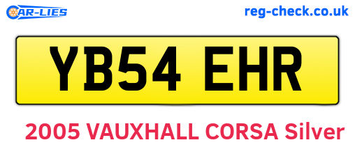 YB54EHR are the vehicle registration plates.