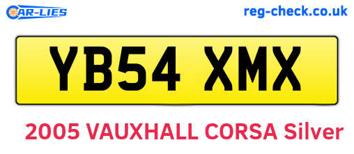 YB54XMX are the vehicle registration plates.