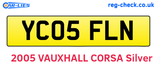 YC05FLN are the vehicle registration plates.