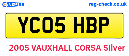 YC05HBP are the vehicle registration plates.