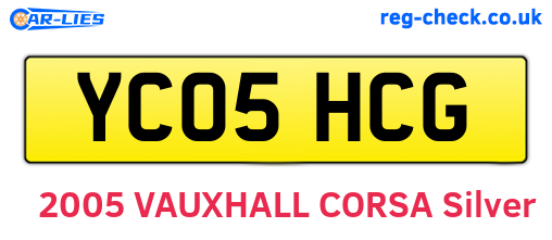 YC05HCG are the vehicle registration plates.