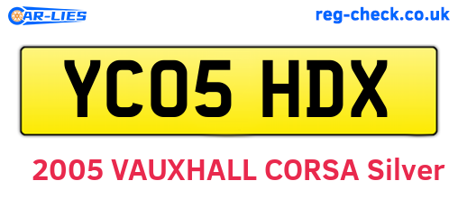 YC05HDX are the vehicle registration plates.