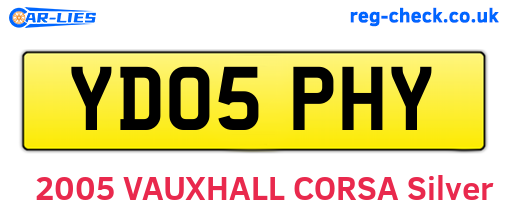 YD05PHY are the vehicle registration plates.