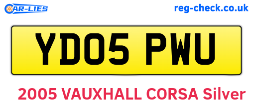 YD05PWU are the vehicle registration plates.