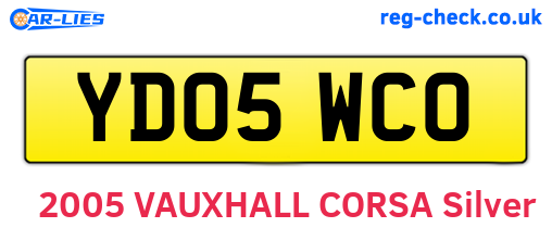 YD05WCO are the vehicle registration plates.