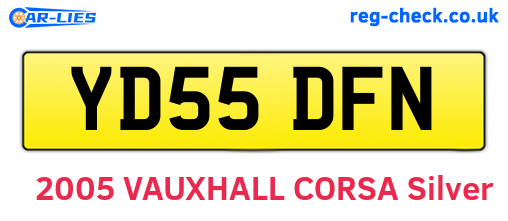 YD55DFN are the vehicle registration plates.
