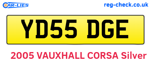 YD55DGE are the vehicle registration plates.