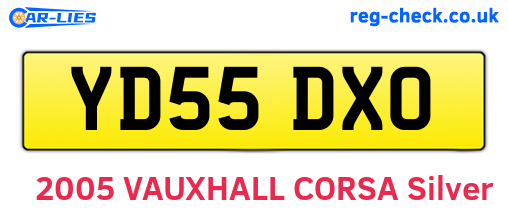YD55DXO are the vehicle registration plates.