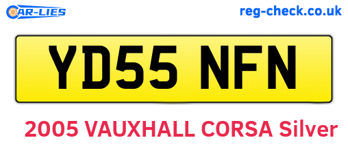 YD55NFN are the vehicle registration plates.