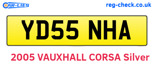 YD55NHA are the vehicle registration plates.