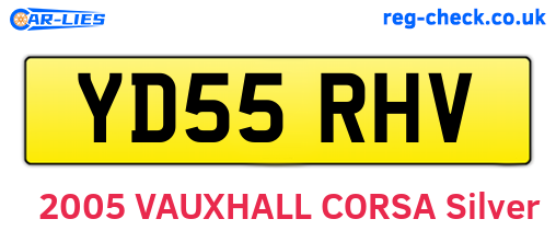 YD55RHV are the vehicle registration plates.
