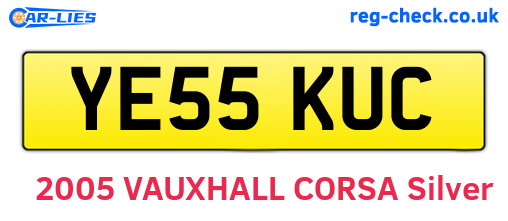 YE55KUC are the vehicle registration plates.