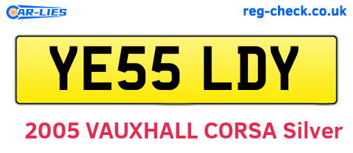 YE55LDY are the vehicle registration plates.
