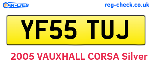 YF55TUJ are the vehicle registration plates.