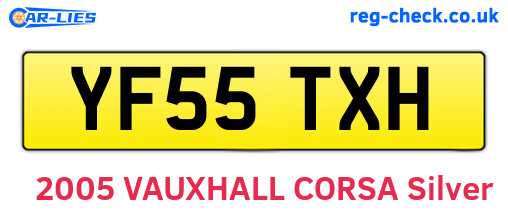 YF55TXH are the vehicle registration plates.