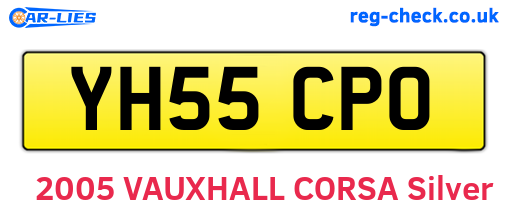 YH55CPO are the vehicle registration plates.