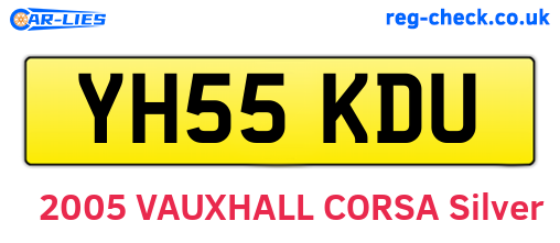 YH55KDU are the vehicle registration plates.