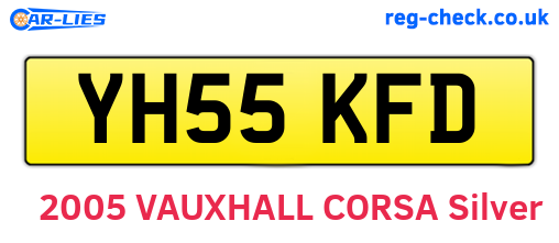YH55KFD are the vehicle registration plates.