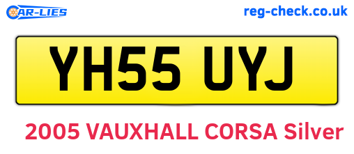 YH55UYJ are the vehicle registration plates.