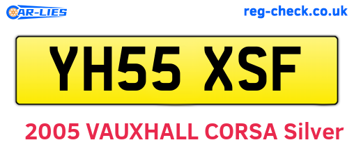 YH55XSF are the vehicle registration plates.