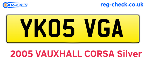 YK05VGA are the vehicle registration plates.