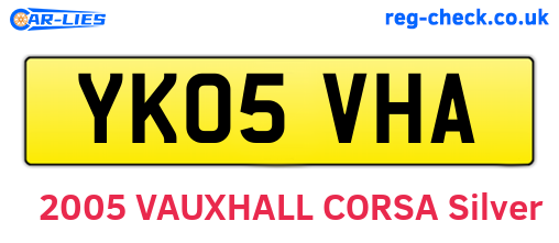 YK05VHA are the vehicle registration plates.