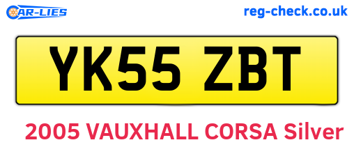 YK55ZBT are the vehicle registration plates.