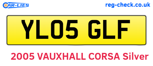 YL05GLF are the vehicle registration plates.