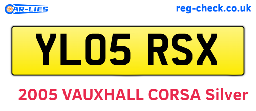 YL05RSX are the vehicle registration plates.