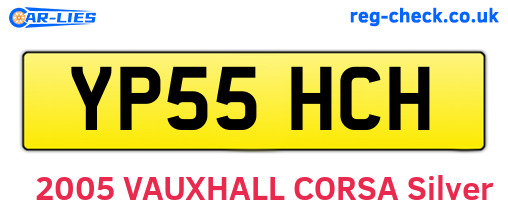 YP55HCH are the vehicle registration plates.