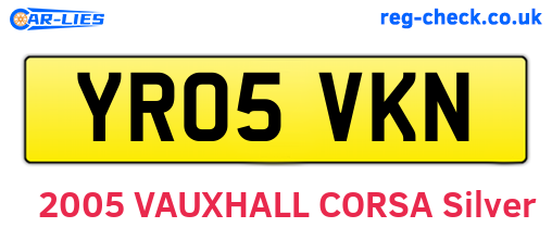 YR05VKN are the vehicle registration plates.