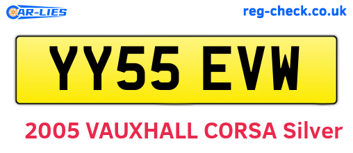 YY55EVW are the vehicle registration plates.