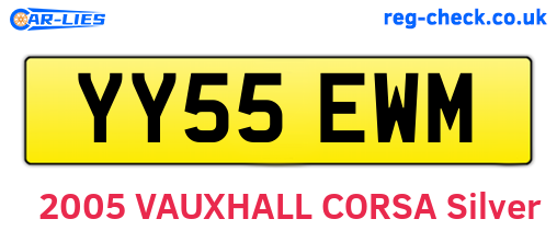 YY55EWM are the vehicle registration plates.