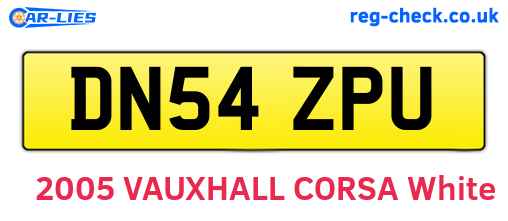 DN54ZPU are the vehicle registration plates.