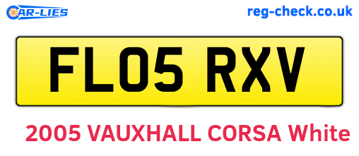 FL05RXV are the vehicle registration plates.
