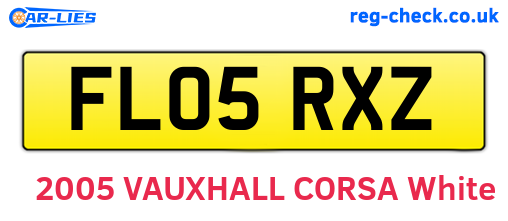 FL05RXZ are the vehicle registration plates.