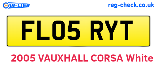 FL05RYT are the vehicle registration plates.
