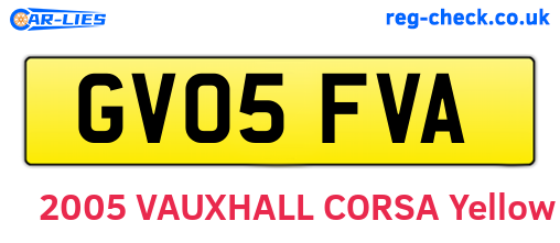 GV05FVA are the vehicle registration plates.